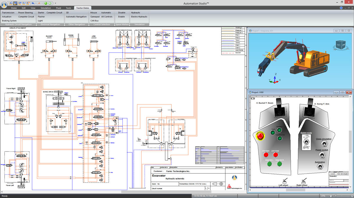 screenshot  software hydraulic schematic and simulation