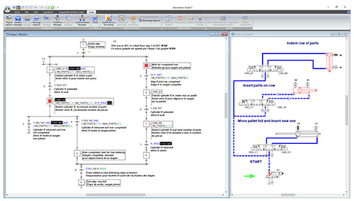 Automation Studio Professional technologies grafcet simulation screen