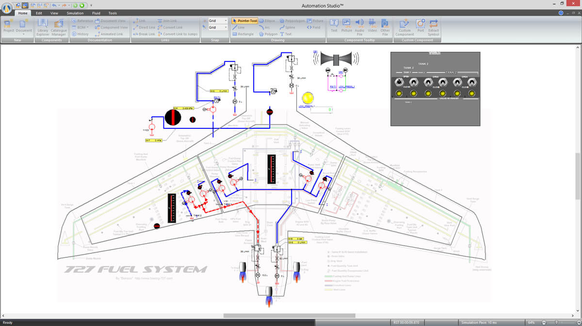 tecnologías aeroespaciales simuladas con el software Automation Studio