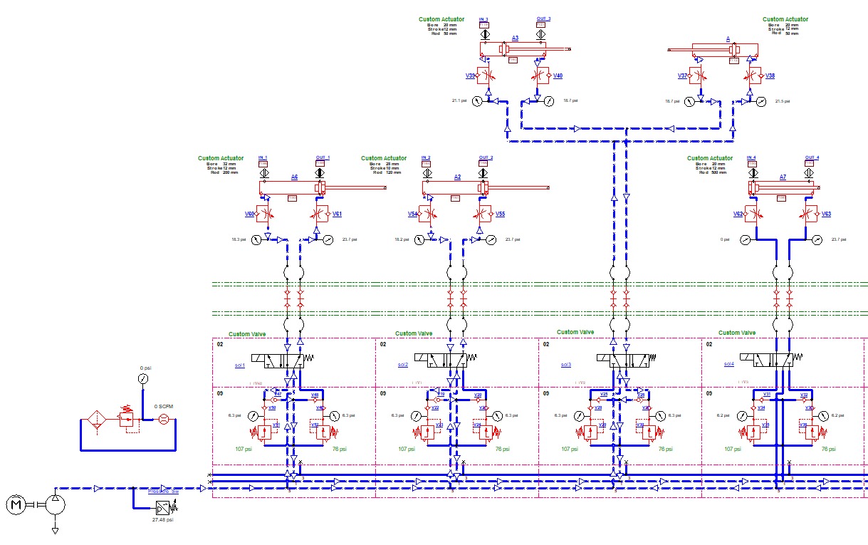 Pneumatique dans Automation Studio