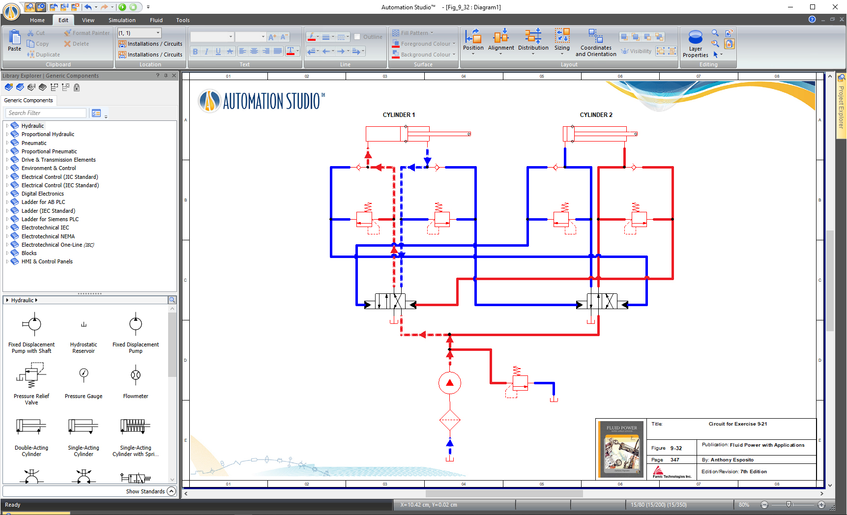 Electrical circuit simulated with Automation Studio Professional Edition software