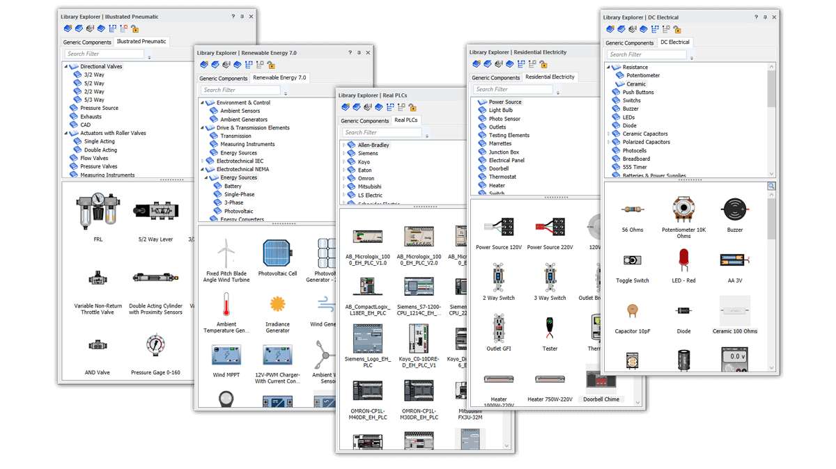 Иллюстрированные библиотеки Automation Studio