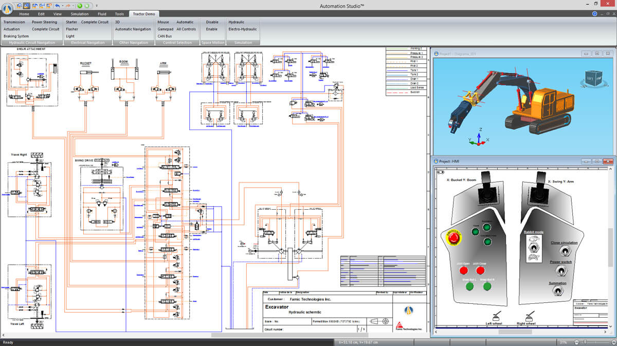 gemelo digital de una máquina móvil usando software de Automation Studio