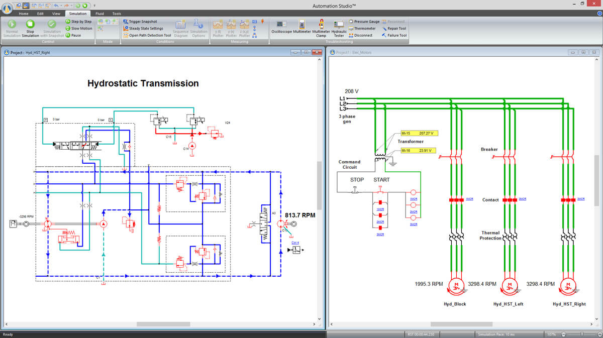 simulation multi technologie avec logiciel Automation Studio