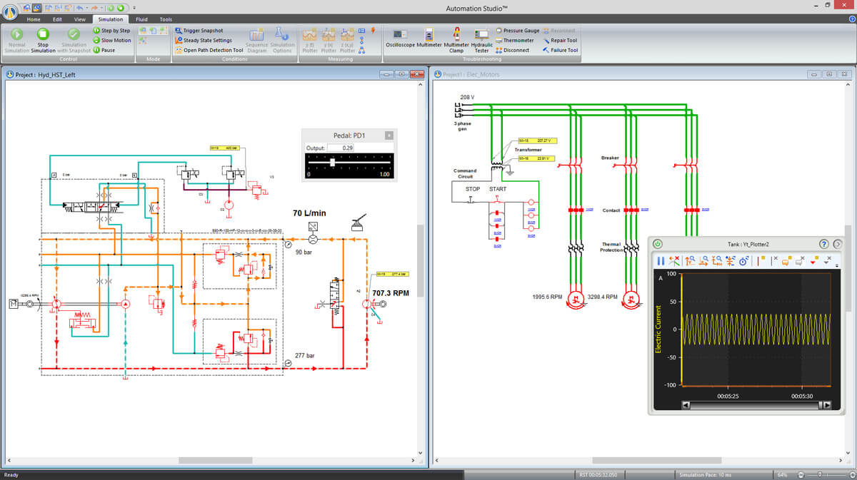 simulation multi technologie avec logiciel Automation Studio