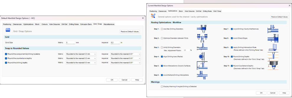 Valori arrotondati per la posizione dei componenti e fori, profondità di foratura e lamatura