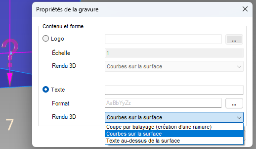 Méthode de rendu 3D des gravures pour l’export STEP