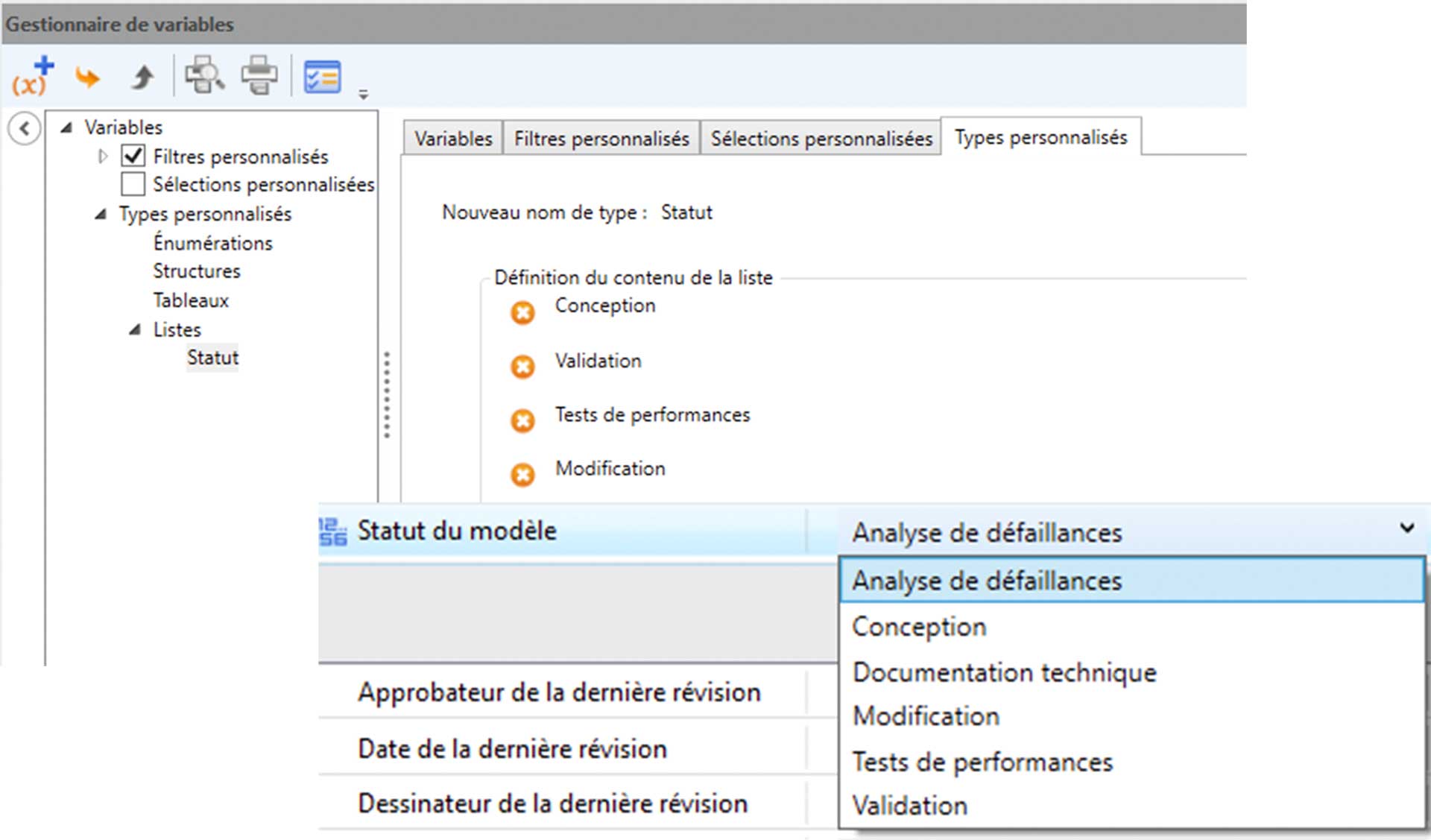 Variable de type liste de textes