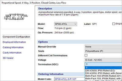 Hội thoại Cấu hình sản phẩm trong phần mềm Automation Studio™ Live Manifold