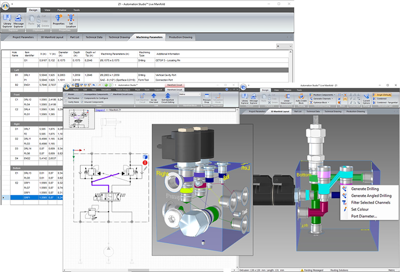 New machining parameters list and export