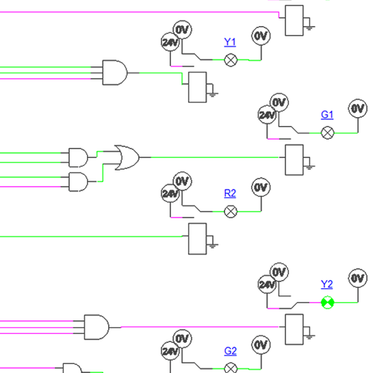 Circuit électronique numérique simulé à l'aide du logiciel Automation Studio