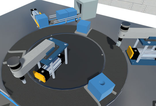 sistema virtual em unidade 3d simulado com o Automation Studio