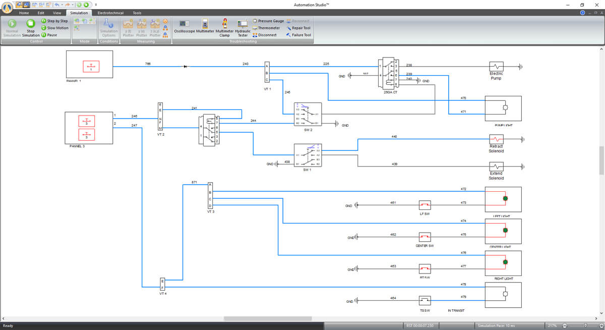 simulation électronique numérique dans le logiciel Automation Studio