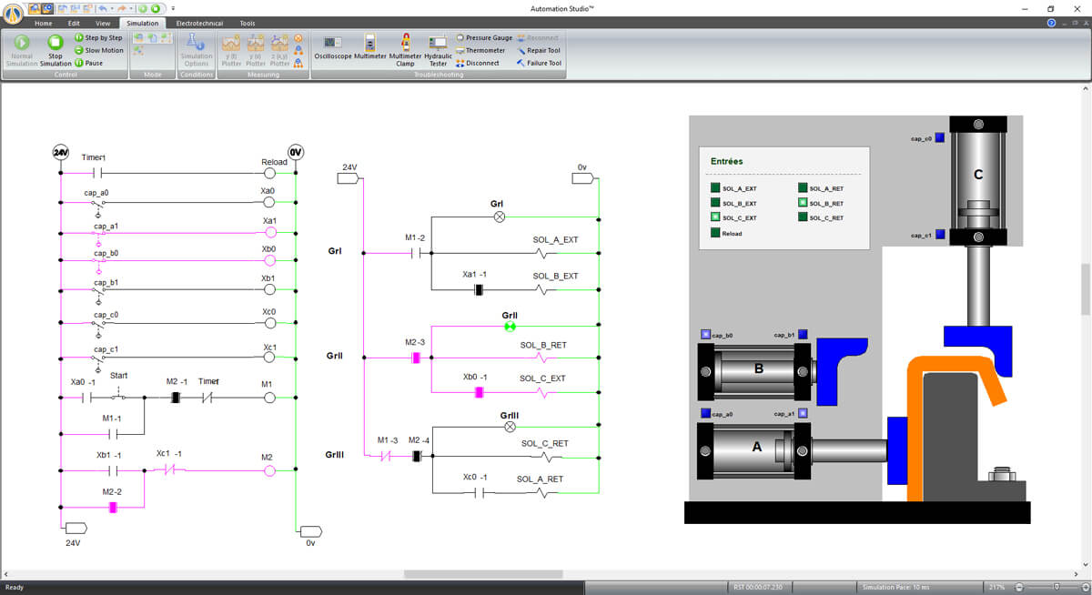 моделирование виртуальной системы с помощью программного обеспечения Automation Studio