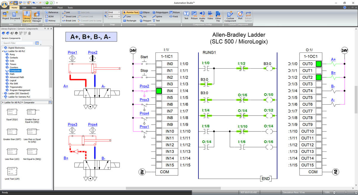 control system simulation using Automation Studio software