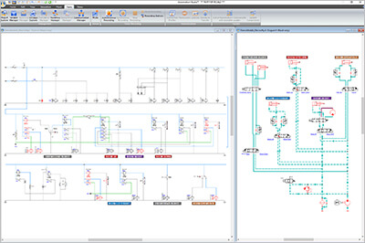 Automation Studio プロフェッショナル版ソフトウェアでシミュレーションされたテクノロジー間のリンク