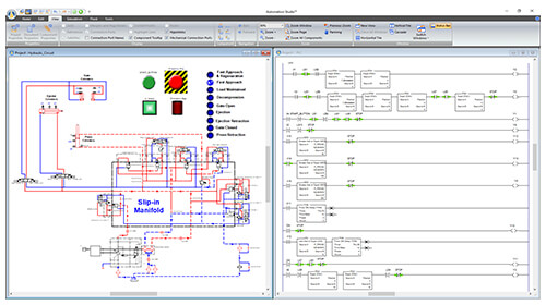 SPS-Anweisungen, die mit der Software Automation Studio Professional Edition simuliert wurden