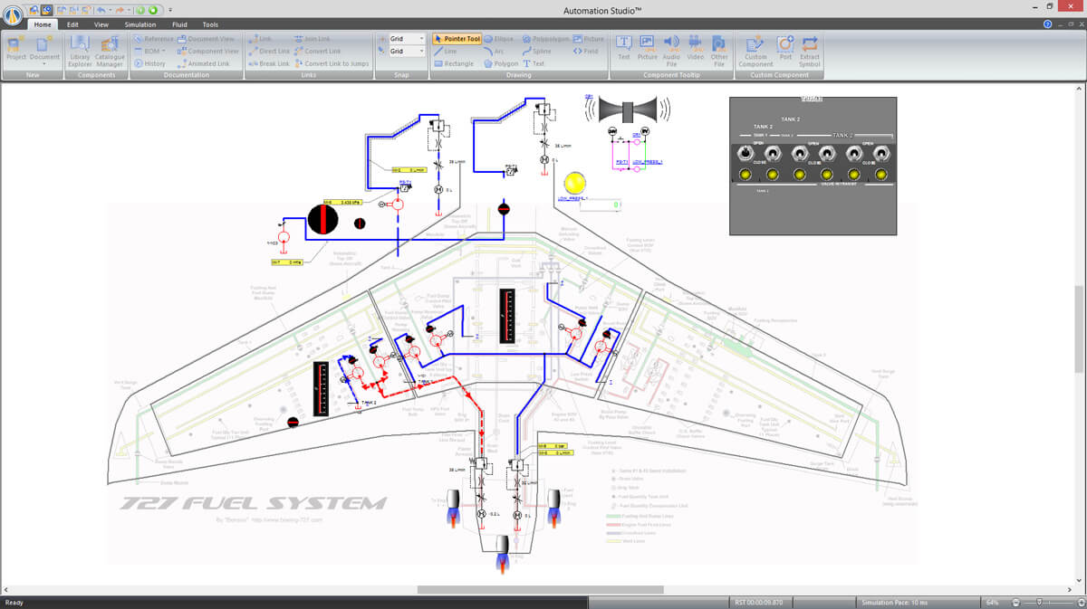 tecnologias aeroespaciais simuladas com o software Automation Studio