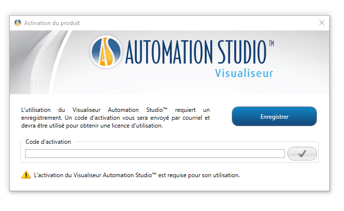 code d'activation pour Automation Studio édition Visualiseur