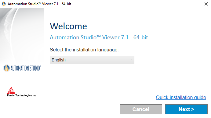 Automation Studio viewer edition installation