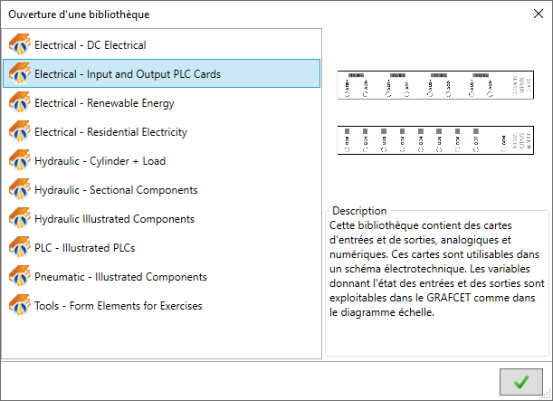 Library of preconfigured PLC Cards